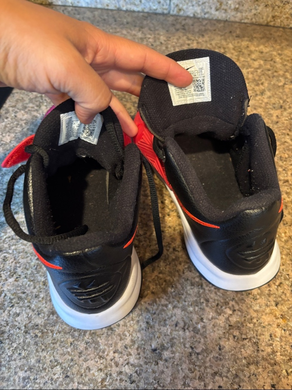 Nike Kids Red and Black Low-Top Basketball Sneakers - Picture 5 of 11